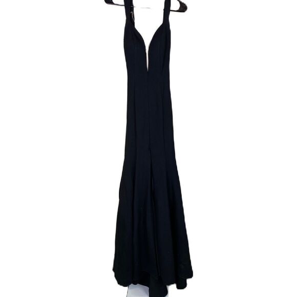 #702 SHERRI HILL Black Formal Open Back Gown - Picture 1 of 8